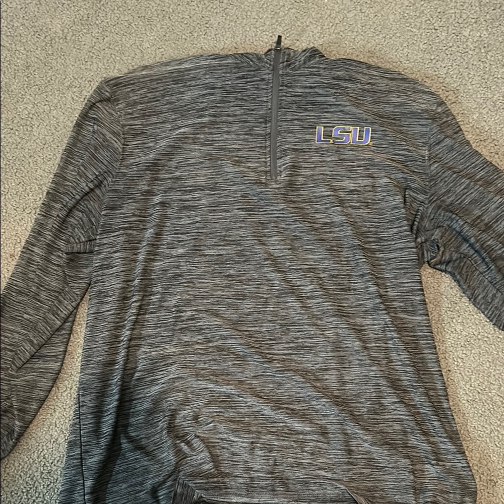 LSU Gray Quarter-Zip Pullover